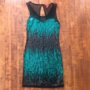 Fun Green and Black Sparkly Dress